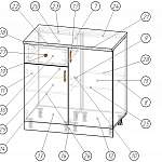 Схема сборки Тумба напольная 1 ящик 2 двери 1200 Верона BMS