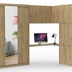 Шкаф-купе с зеркалом и столом Моника BMS - Фото 6