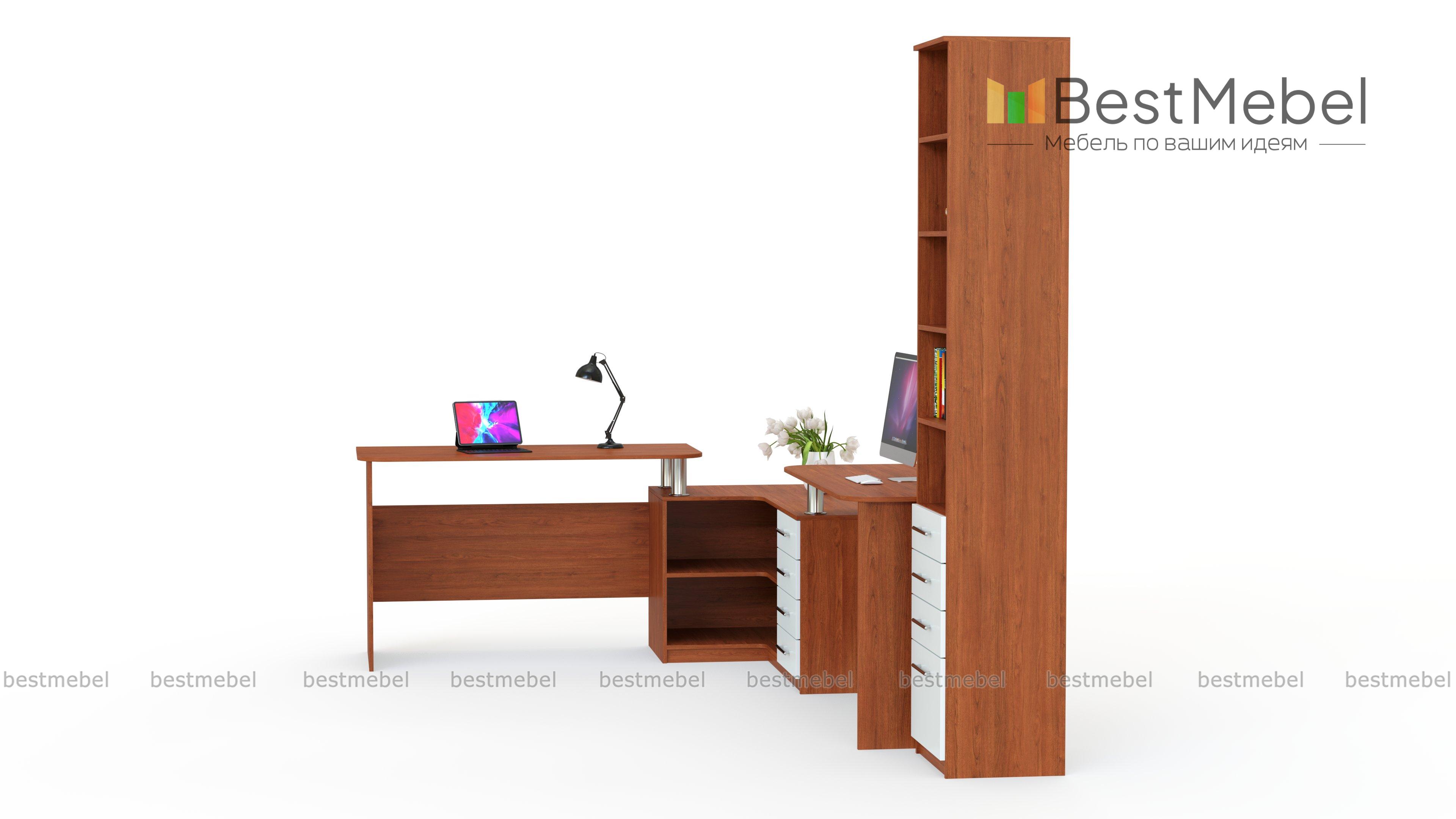 Угловой письменный стол для двоих Канзас 35 BMS - Фото