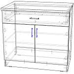 Схема сборки Стол с 1 ящиком  Мери BMS