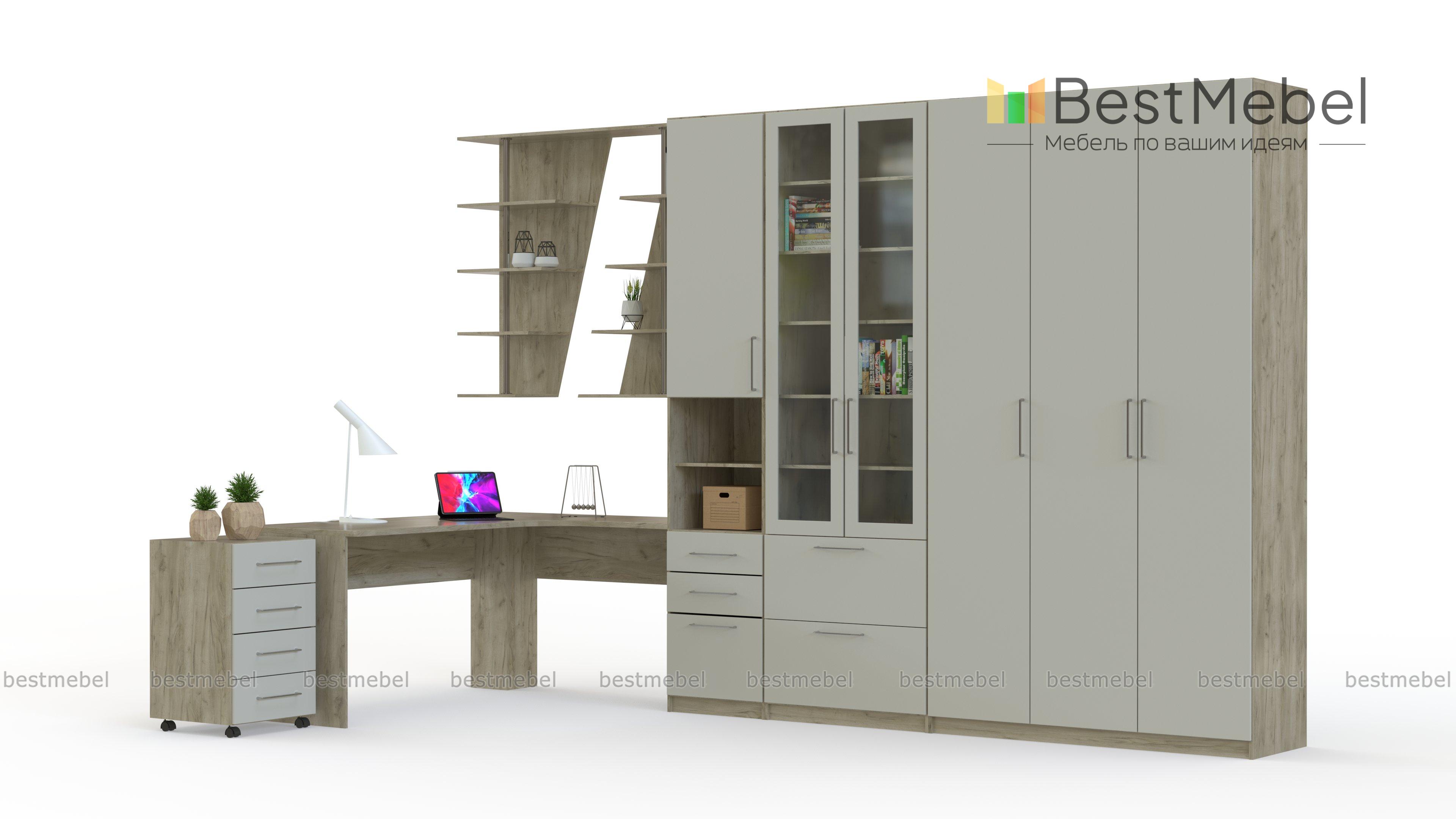 Шкаф с угловым столом Школьник BMS - Фото