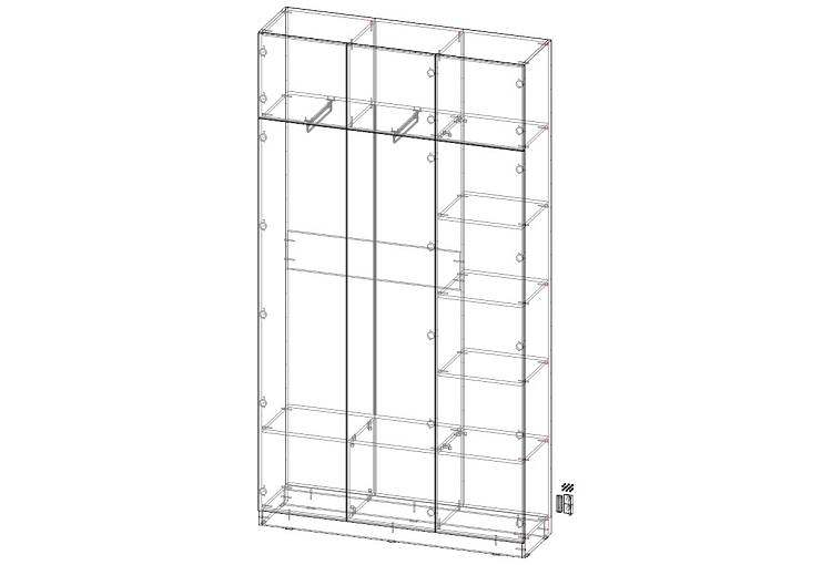 Распашной шкаф Вилета 6 (1400х2600х400)