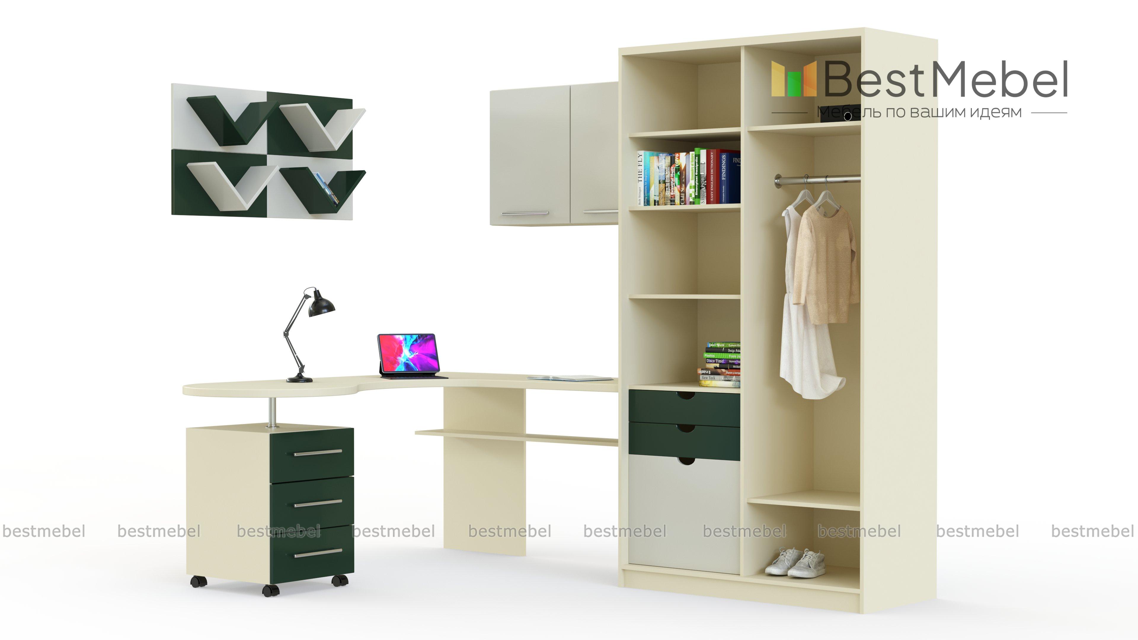 Угловой стол с открытым шкафом София BMS - Фото