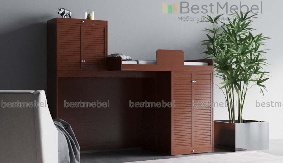 Кровать-чердак Корсар со шкафом BMS - Фото