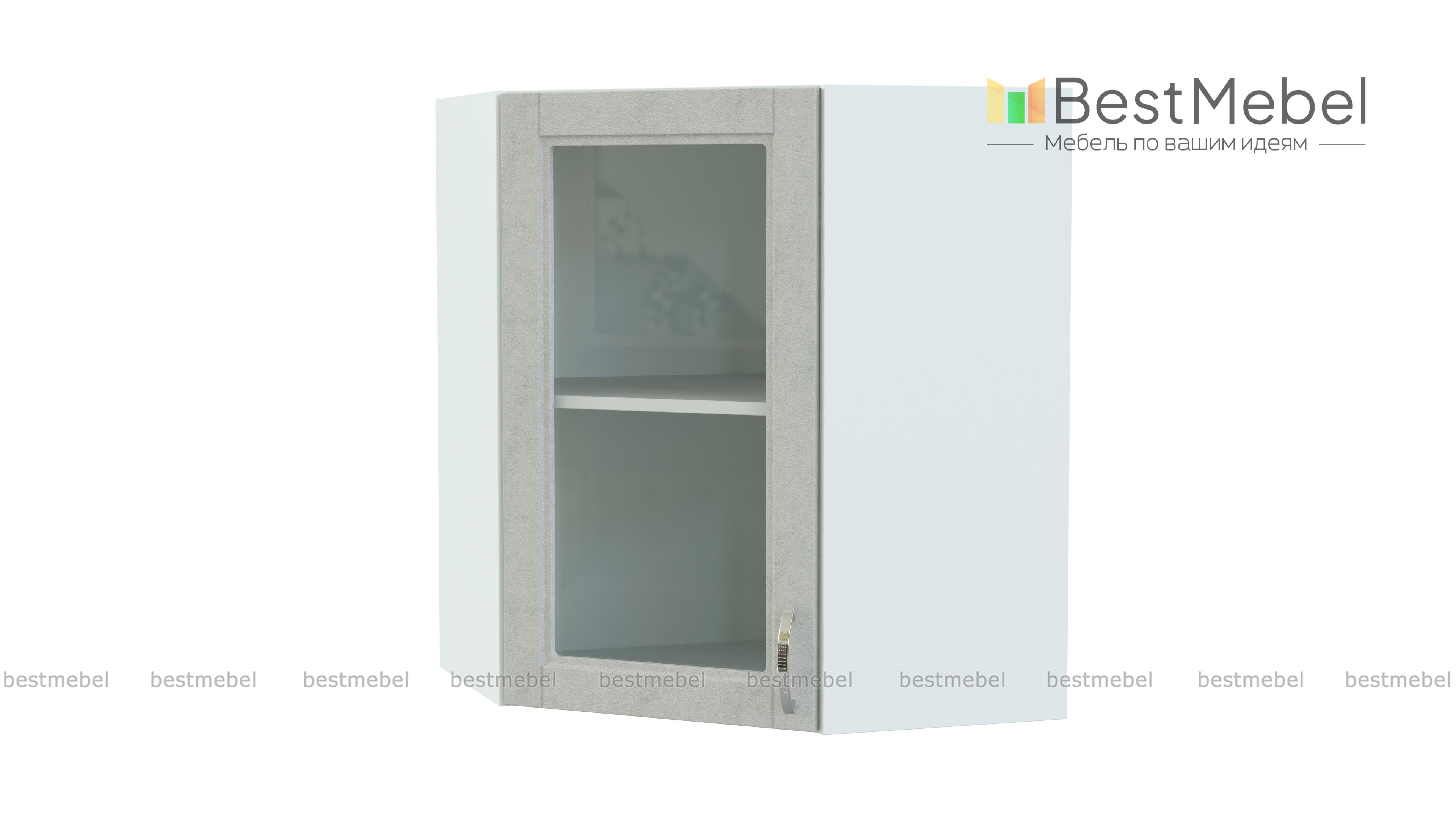 Шкаф верхний Лондон угловой стекло BMS - Фото