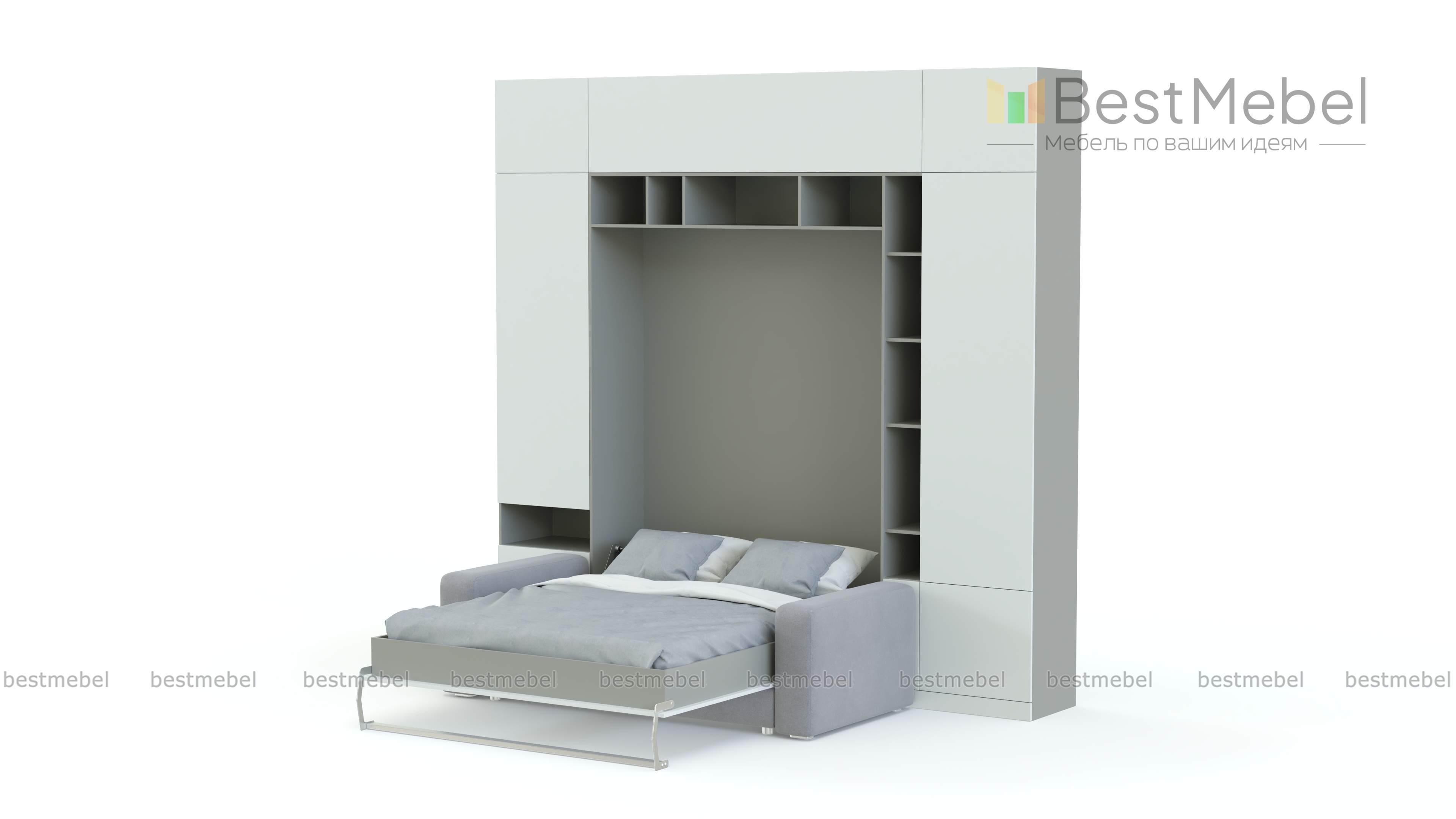 Шкаф-кровать с диваном Тида 06 BMS