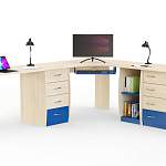 Угловой письменный стол для двоих Нико 88 BMS - Фото 4