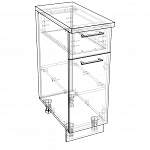 Схема сборки Шкаф нижний с 1-ой дверцей и ящиком Европа 301 BMS