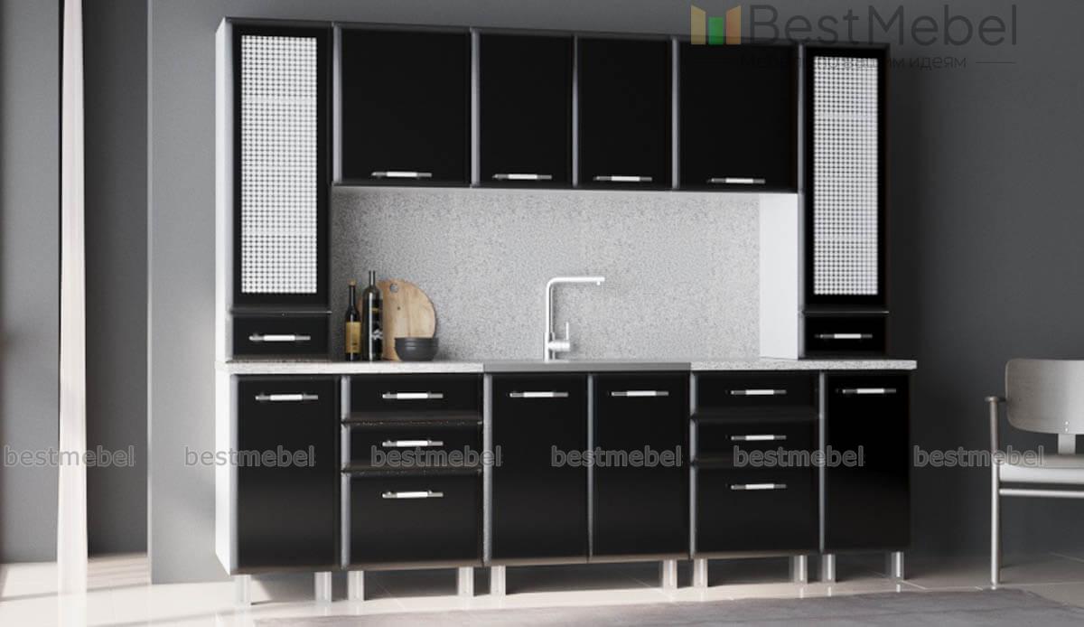 Кухня Черный глянец BMS - Фото
