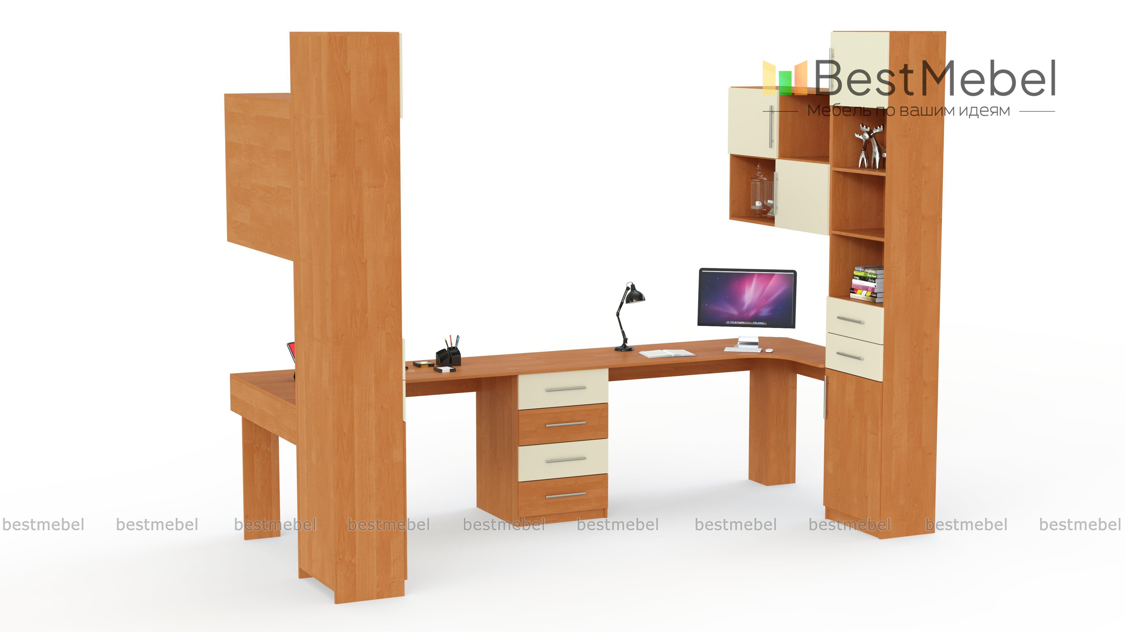 Письменный угловой стол для двоих Роки 16 BMS - Фото