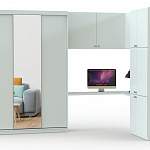 Шкаф-купе с зеркалом и столом Моника BMS - Фото 2