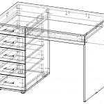 Схема сборки Письменный стол Акварель 53.14 BMS