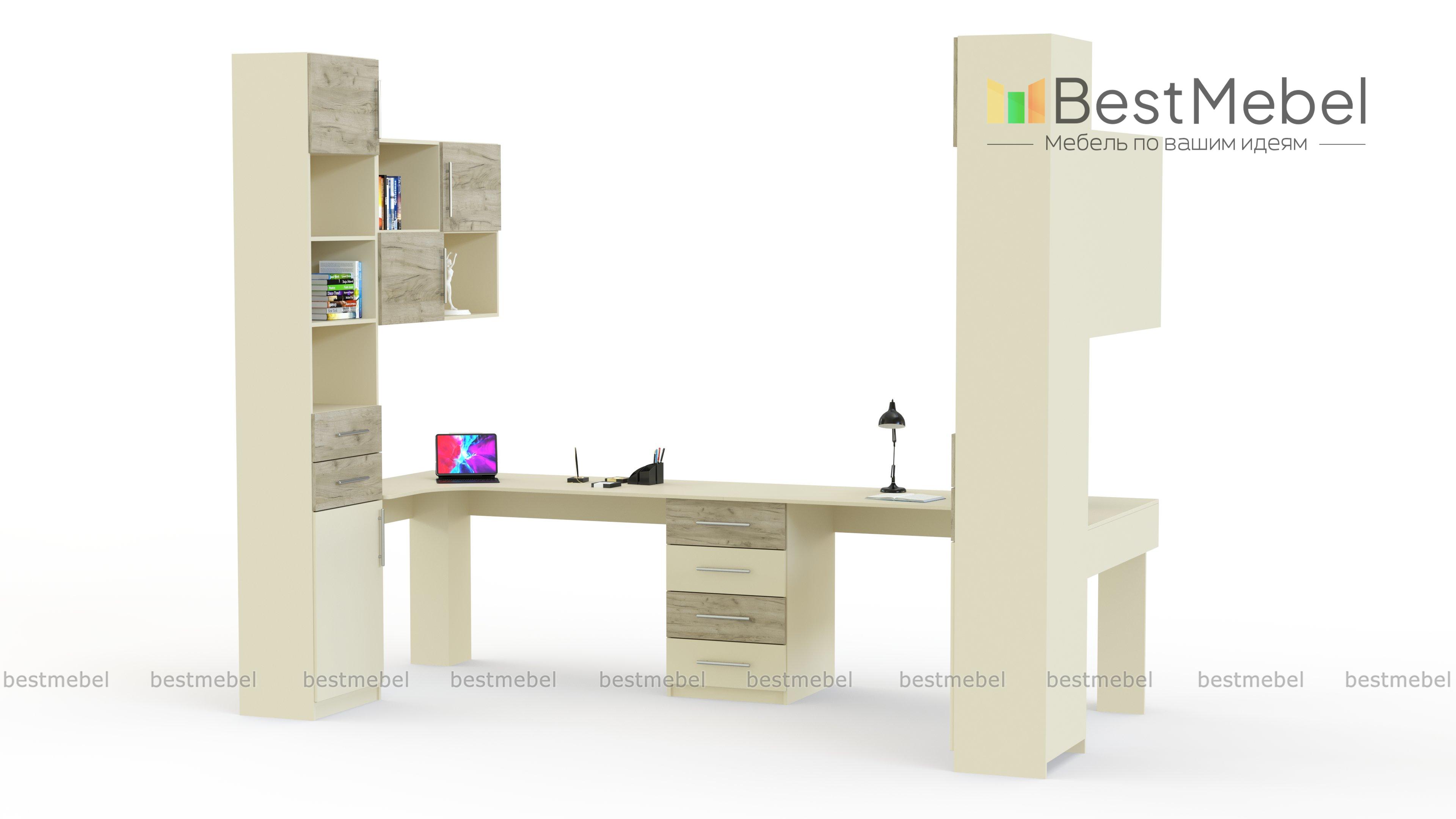 Письменный угловой стол для двоих Роки 16 BMS - Фото