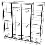 Шкаф-купе Композиция-14 BMS (Белье - Платье - Белье (4))