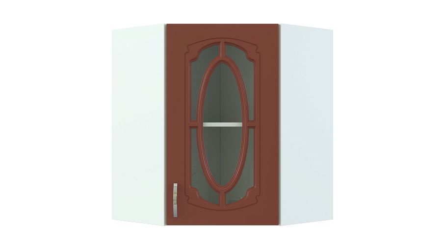 Шкаф верхний угловой остекленный Настя BMS - Фото