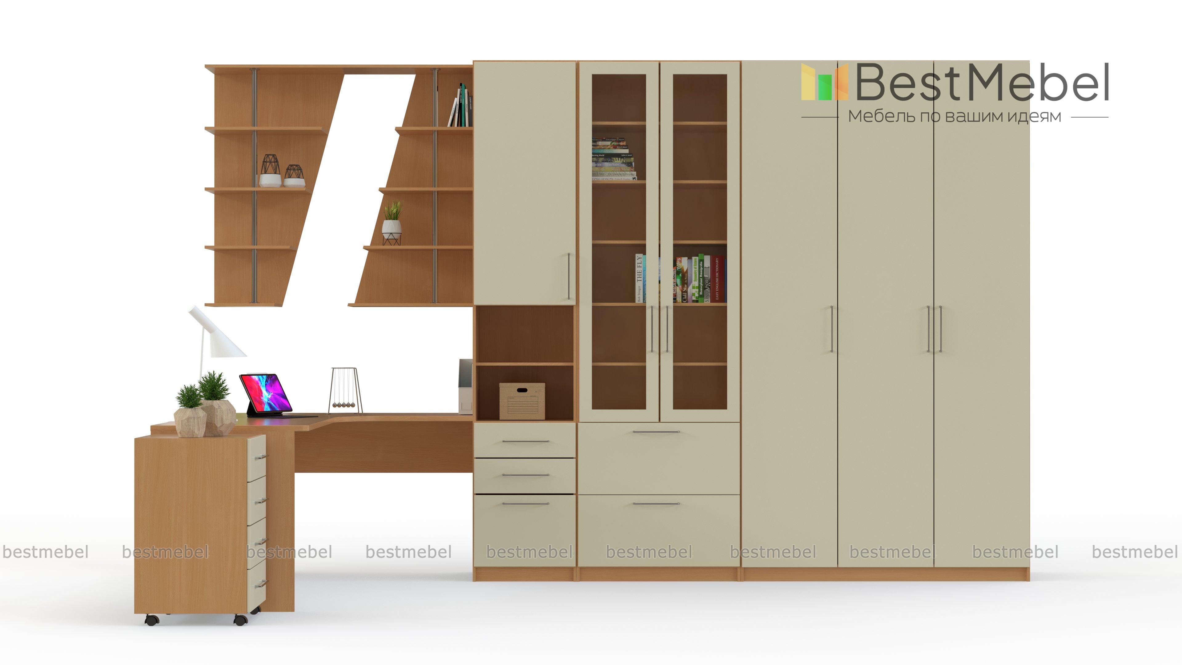 Шкаф с угловым столом Школьник BMS - Фото