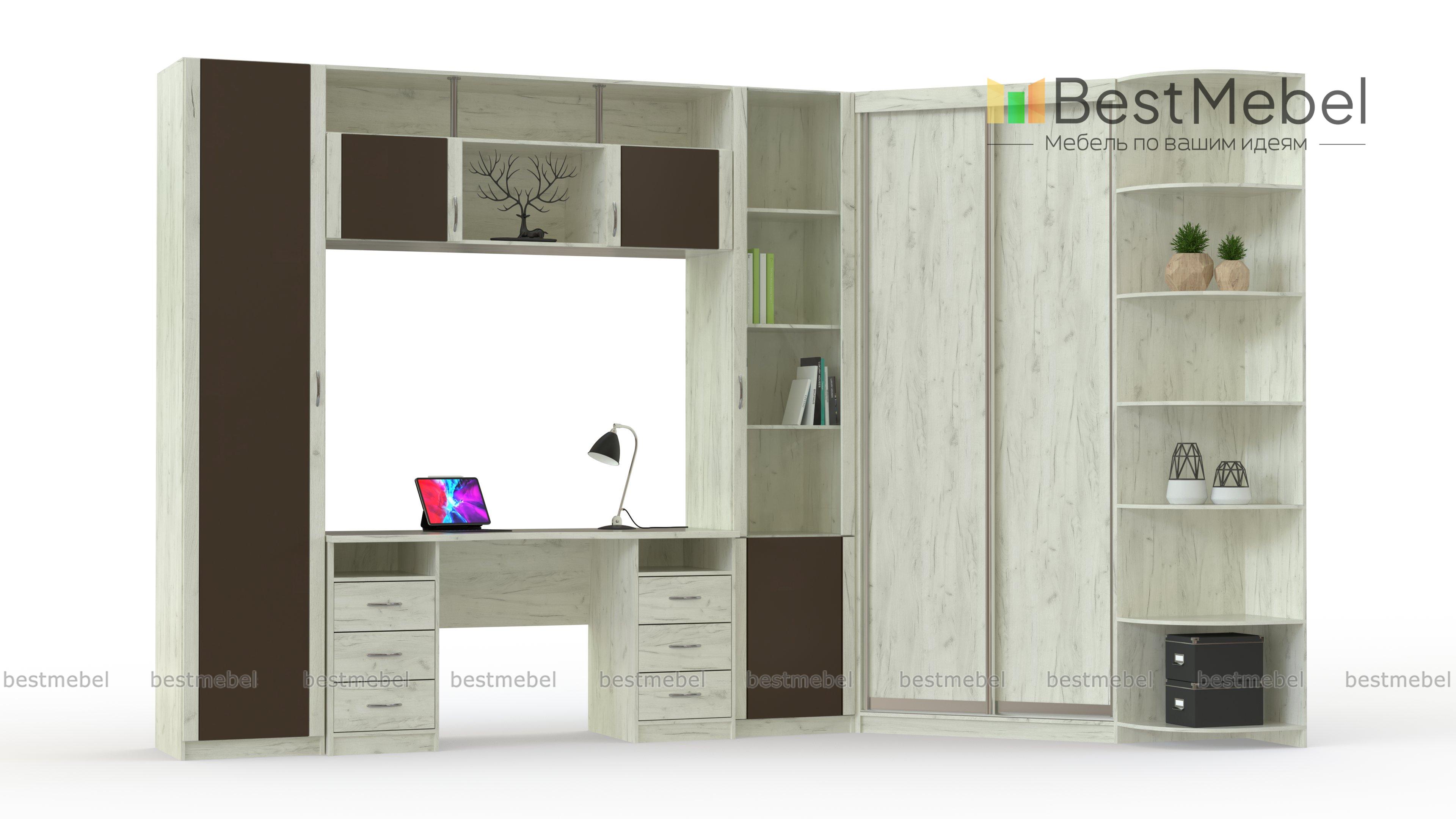 Стол письменный со шкафом Александр-19 BMS - Фото