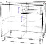 Схема сборки Шкаф нижний 1 ящик  Гренада BMS