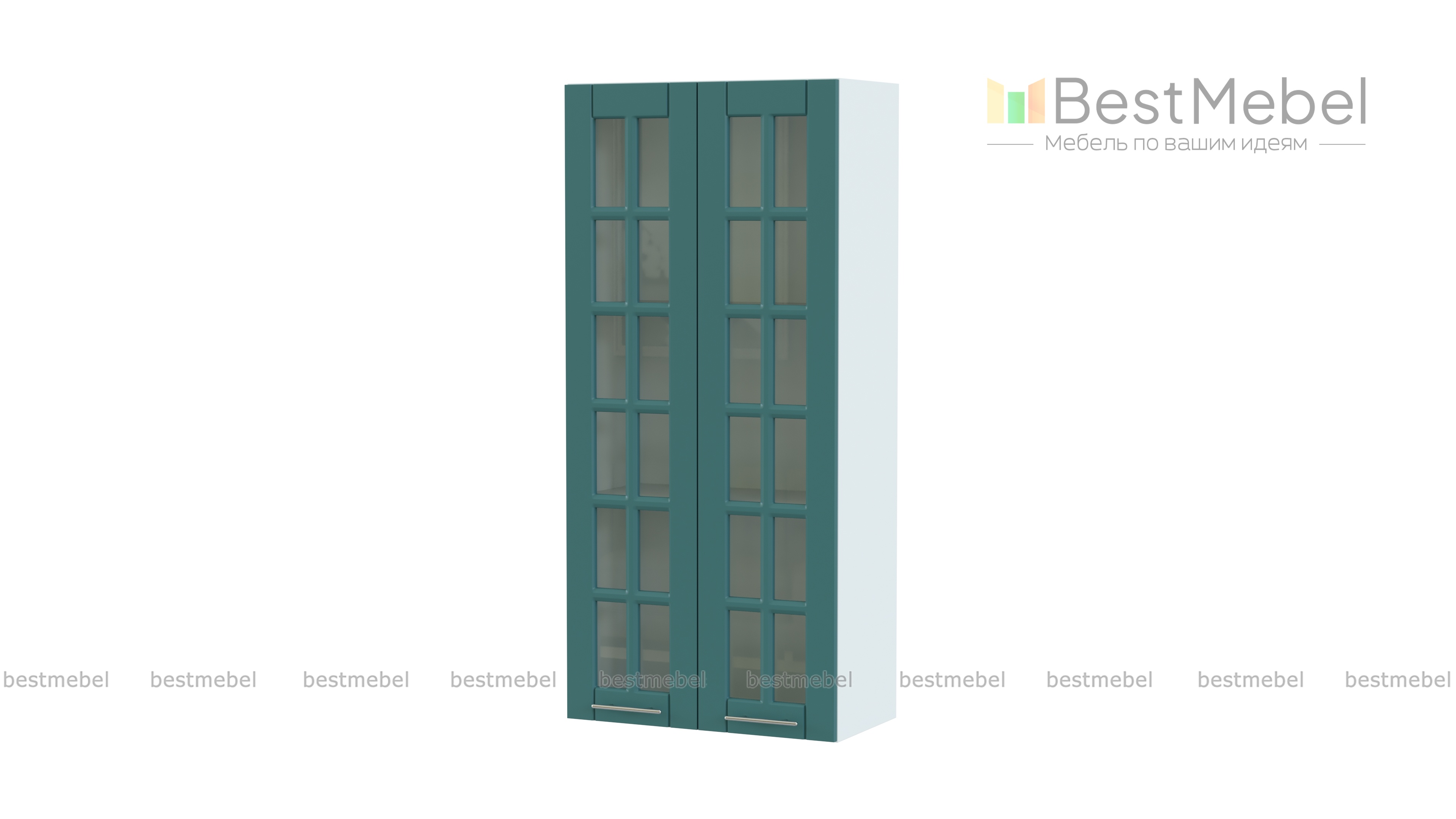 Полупенал навесной 2 двери со стеклом Палермо BMS