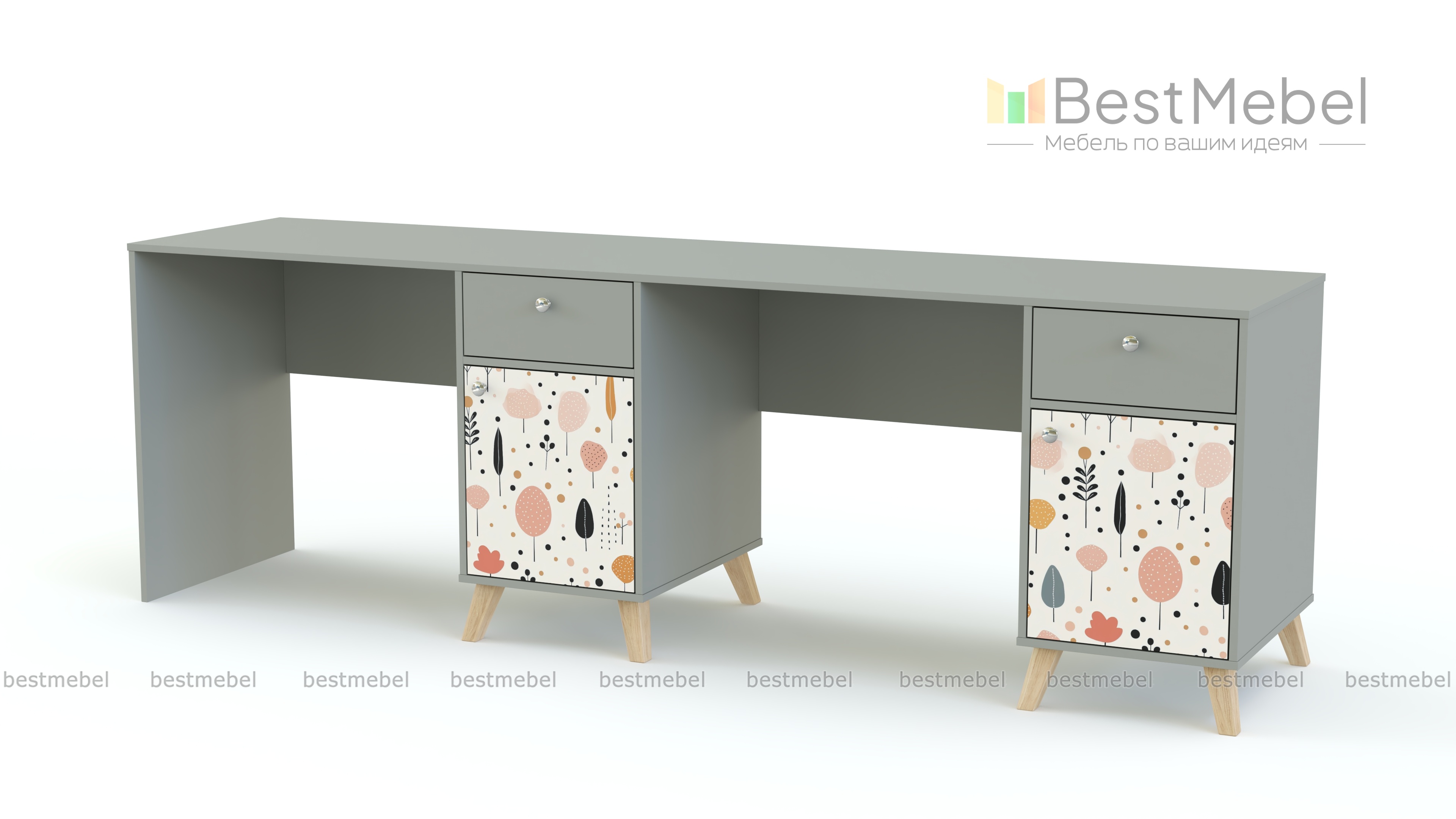 Письменный стол для двоих Эльза 2 BMS