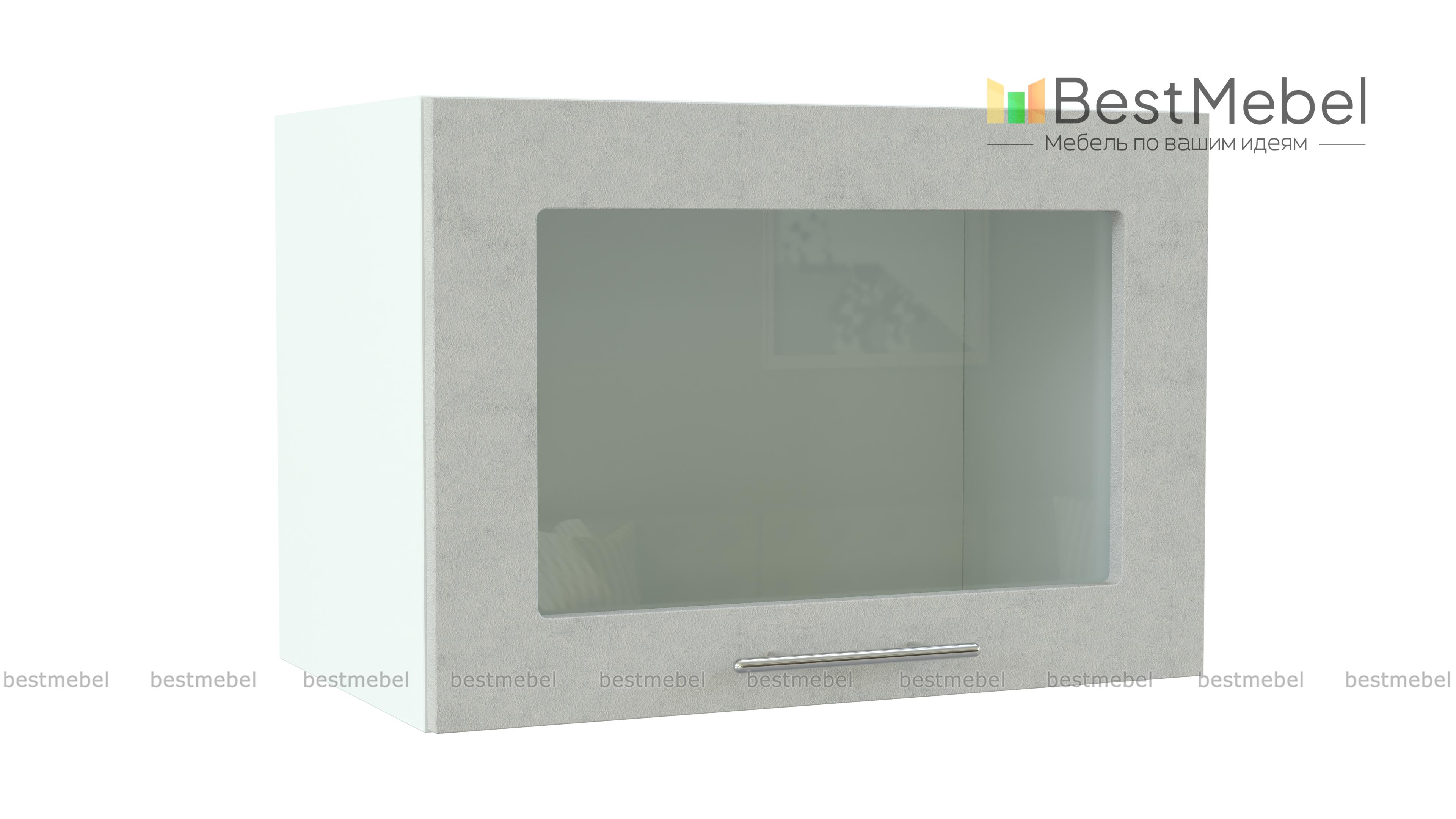 Шкаф верхний газовка со стеклом Оля BMS - Фото