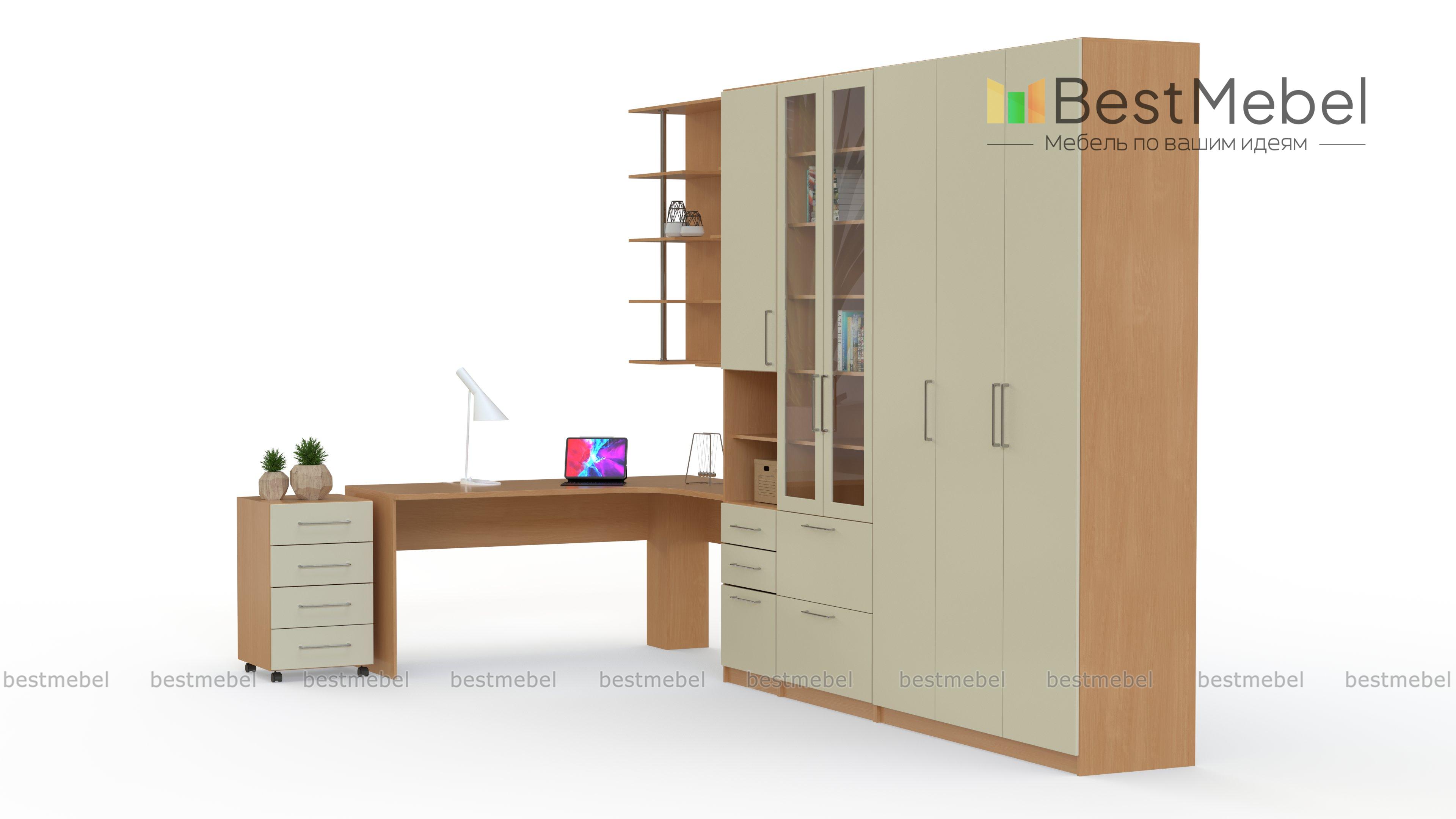 Шкаф с угловым столом Школьник BMS - Фото