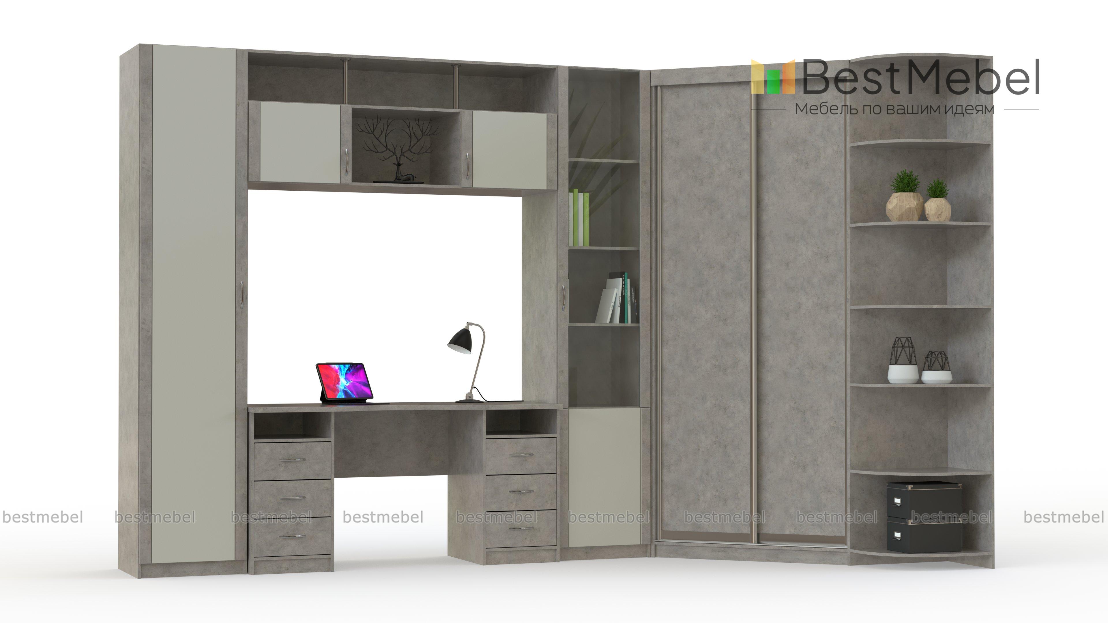 Стол письменный со шкафом Александр-19 BMS - Фото