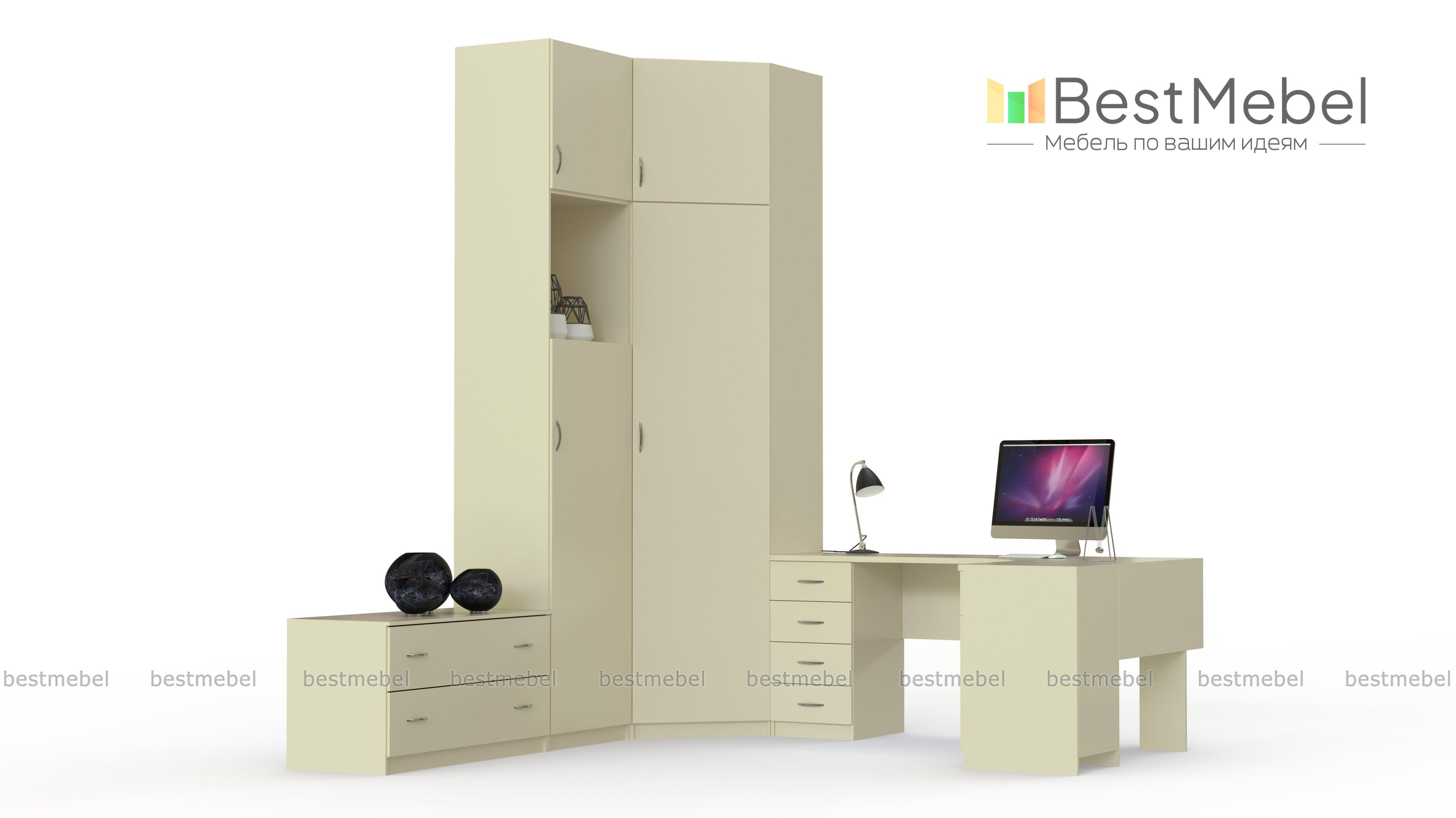 Шкаф угловой со столом Ученический BMS - Фото