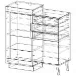 Схема сборки Комод высокий Лайн 2-дверный 3 ящика BMS