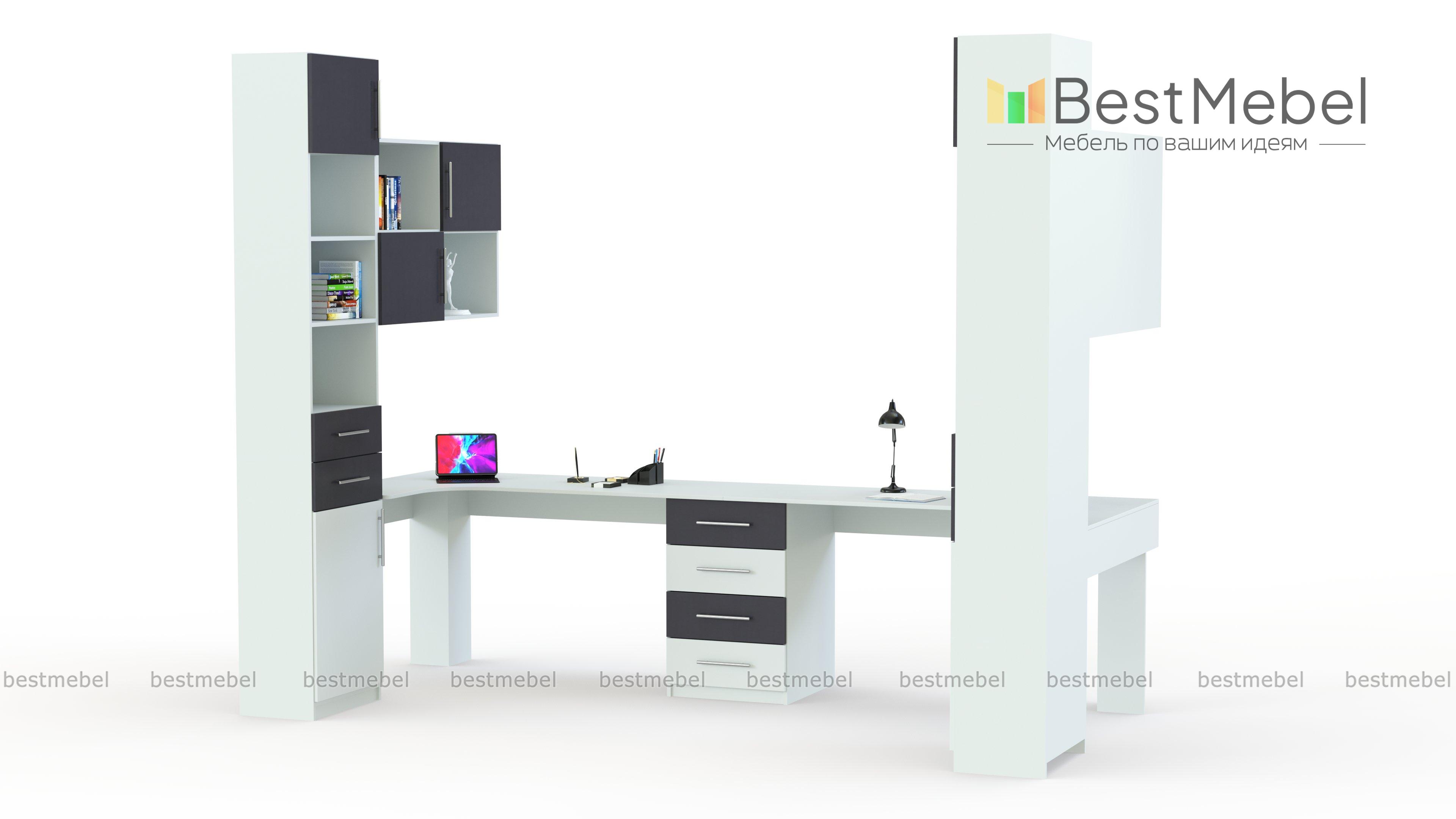 Письменный угловой стол для двоих Роки 16 BMS - Фото