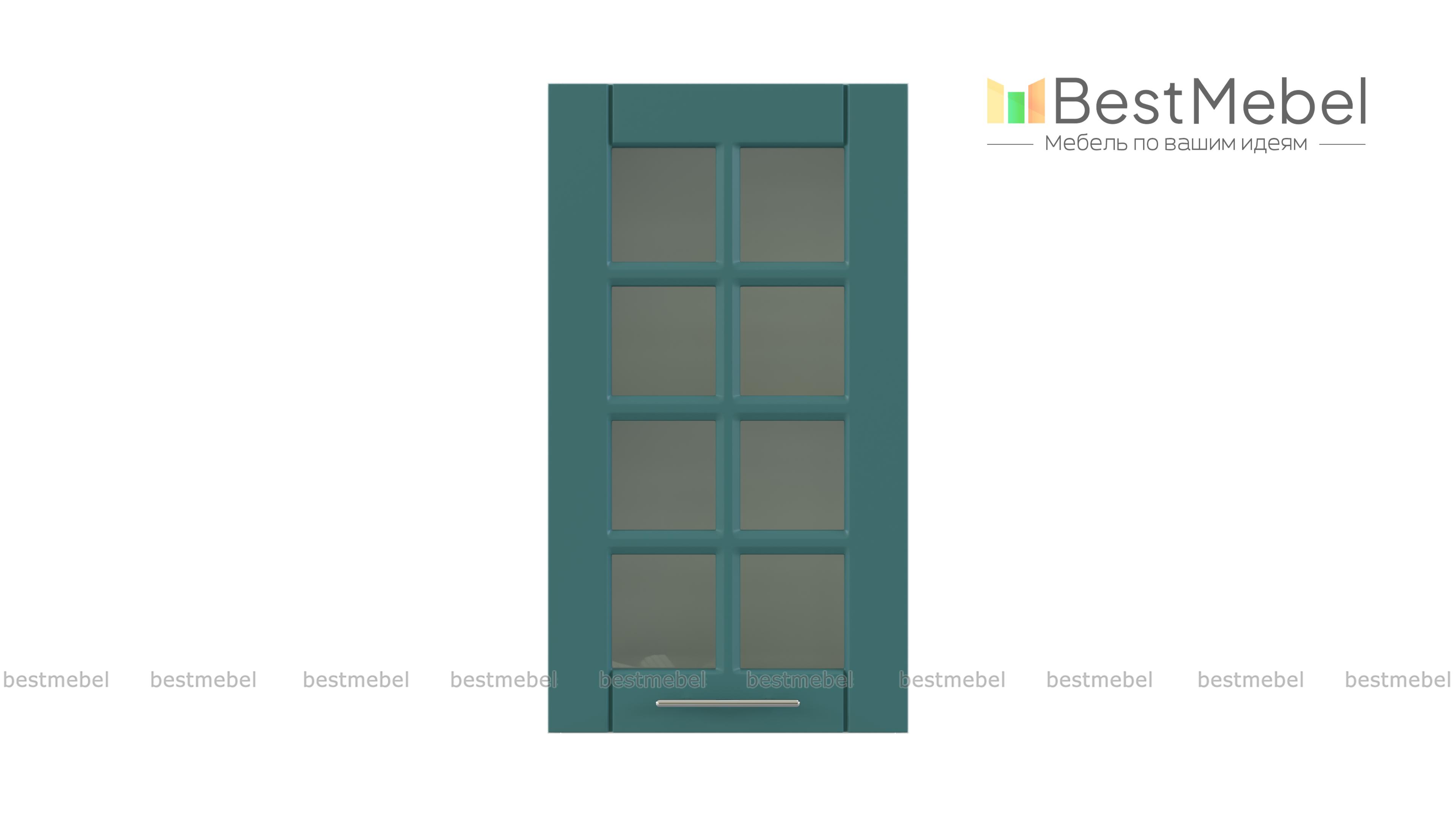 Шкаф верхний 1 дверь со стеклом Палермо BMS - Фото