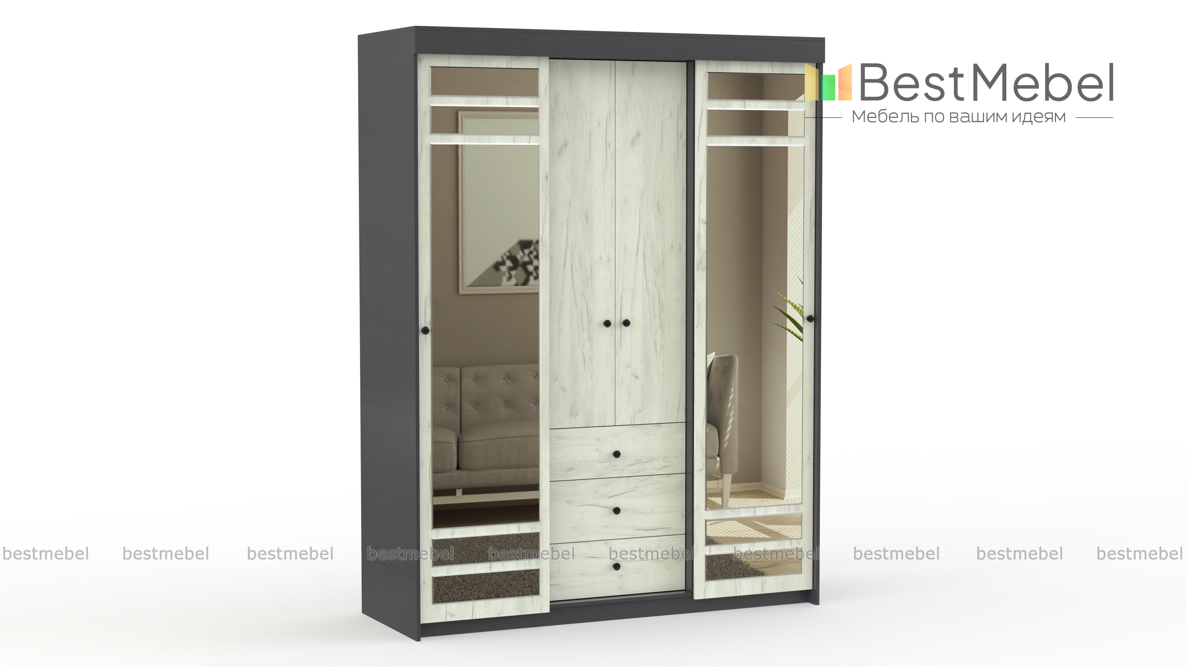 Шкаф-купе Комби СВ-655 BMS - Фото