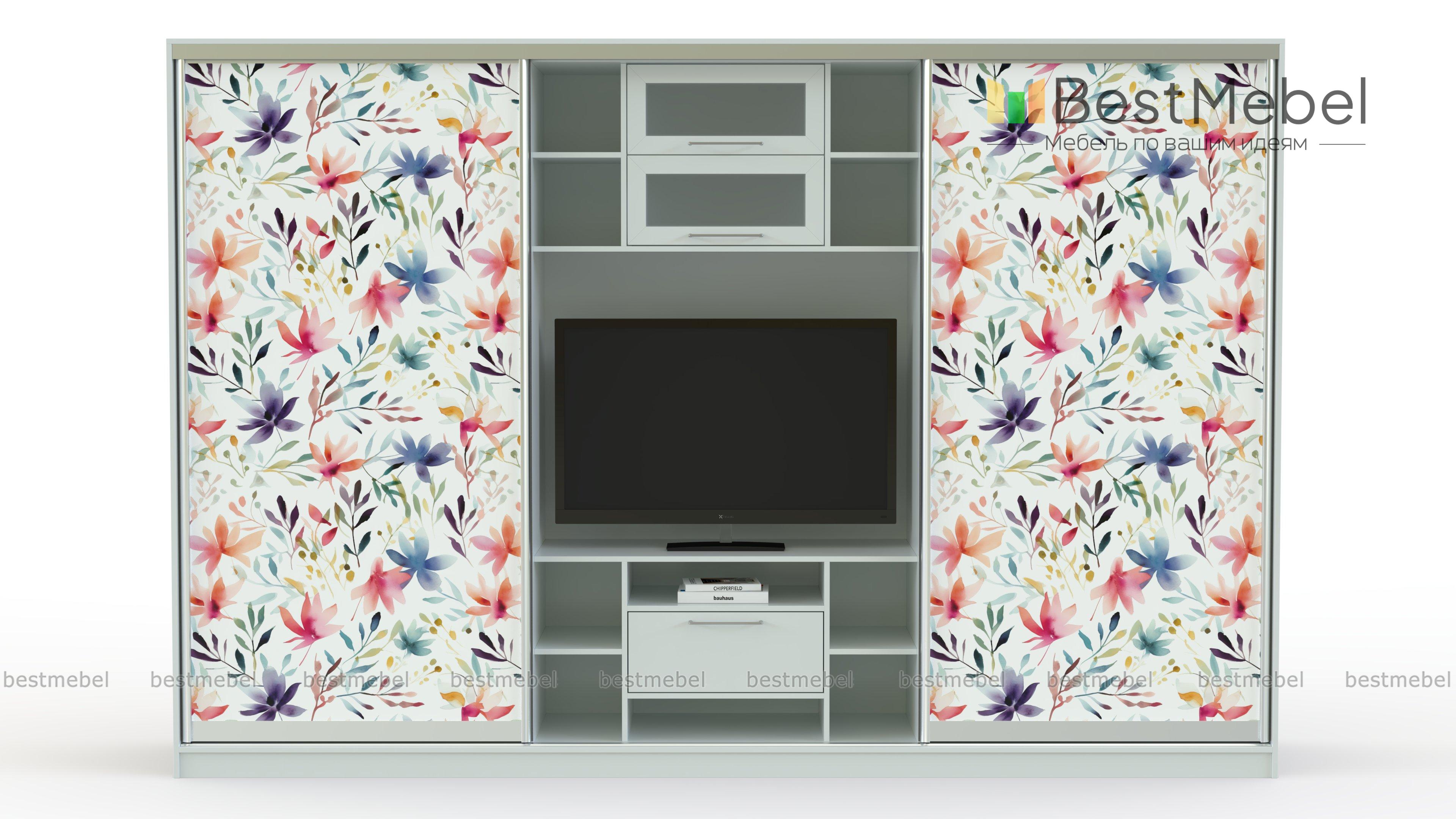 Шкаф-купе двойной Цветы 20 BMS - Фото