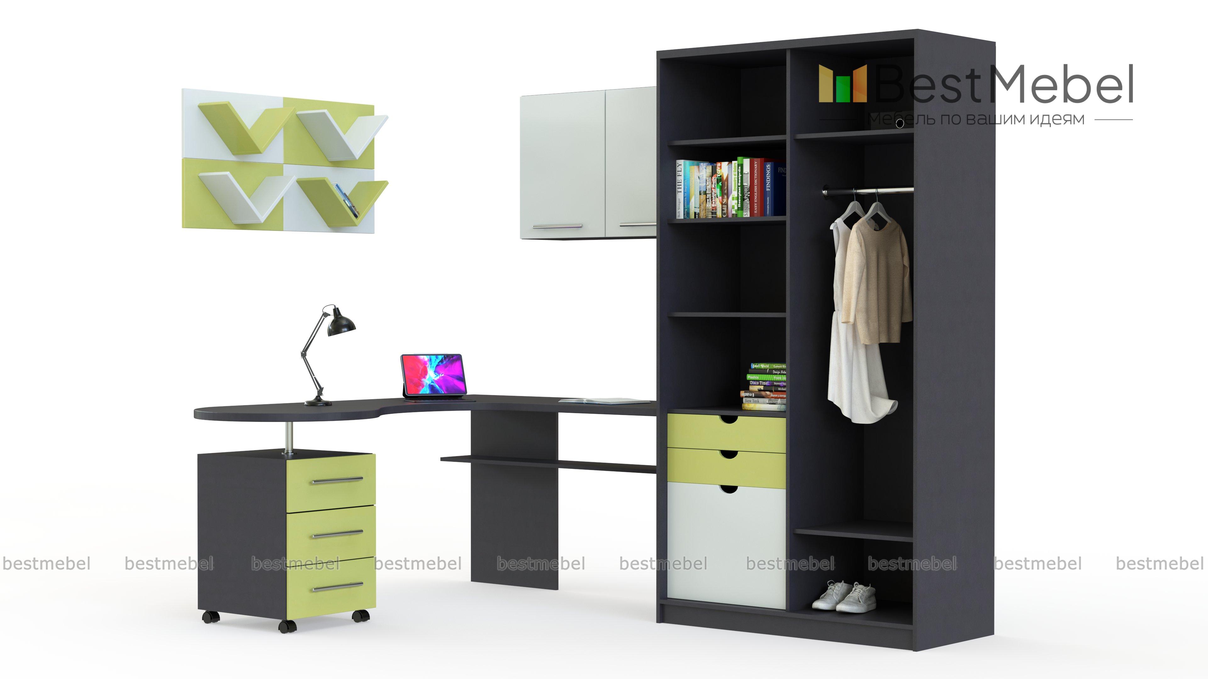 Угловой стол с открытым шкафом София BMS - Фото