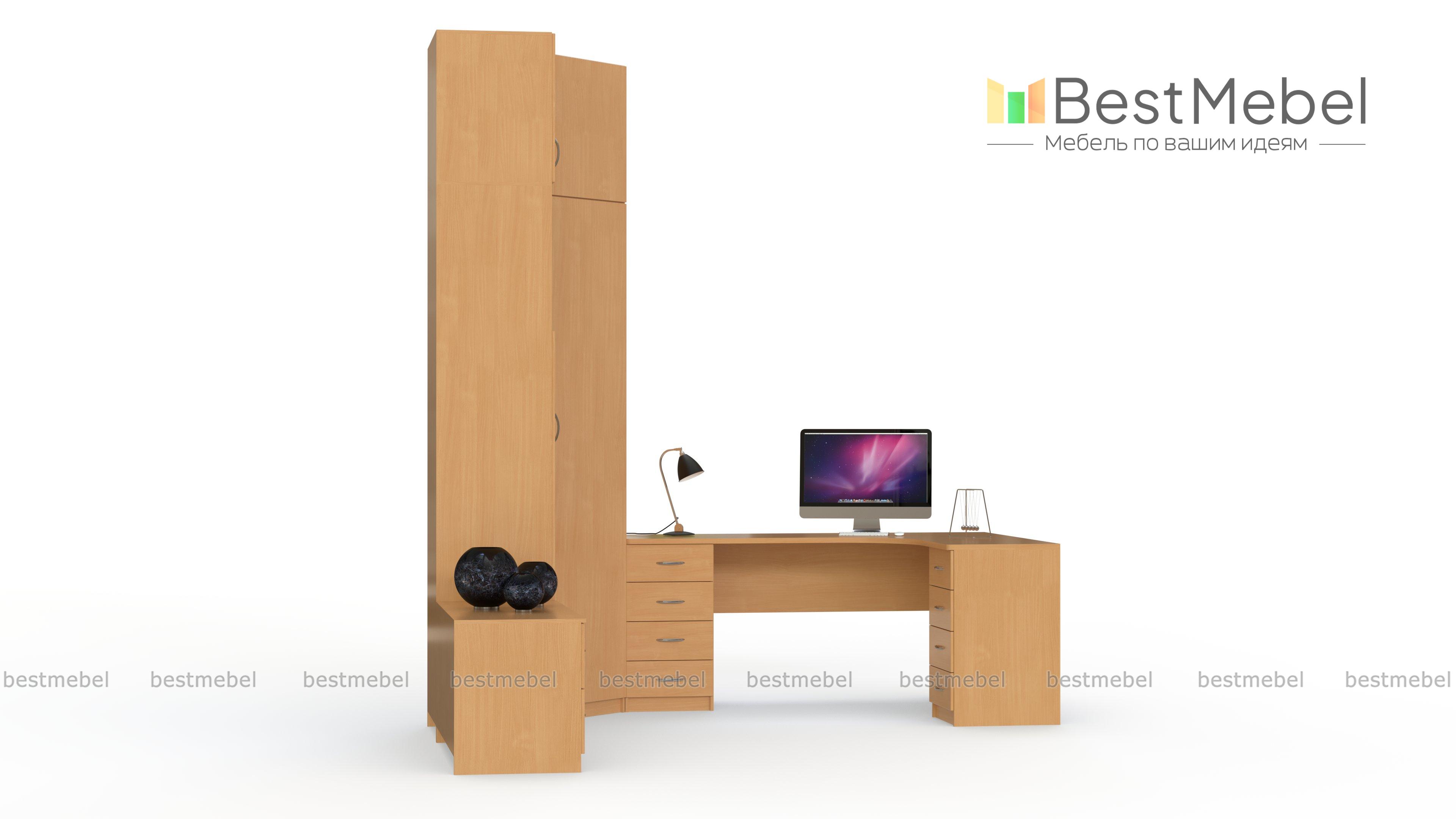 Шкаф угловой со столом Ученический BMS - Фото