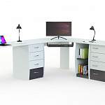 Угловой письменный стол для двоих Нико 88 BMS - Фото 6