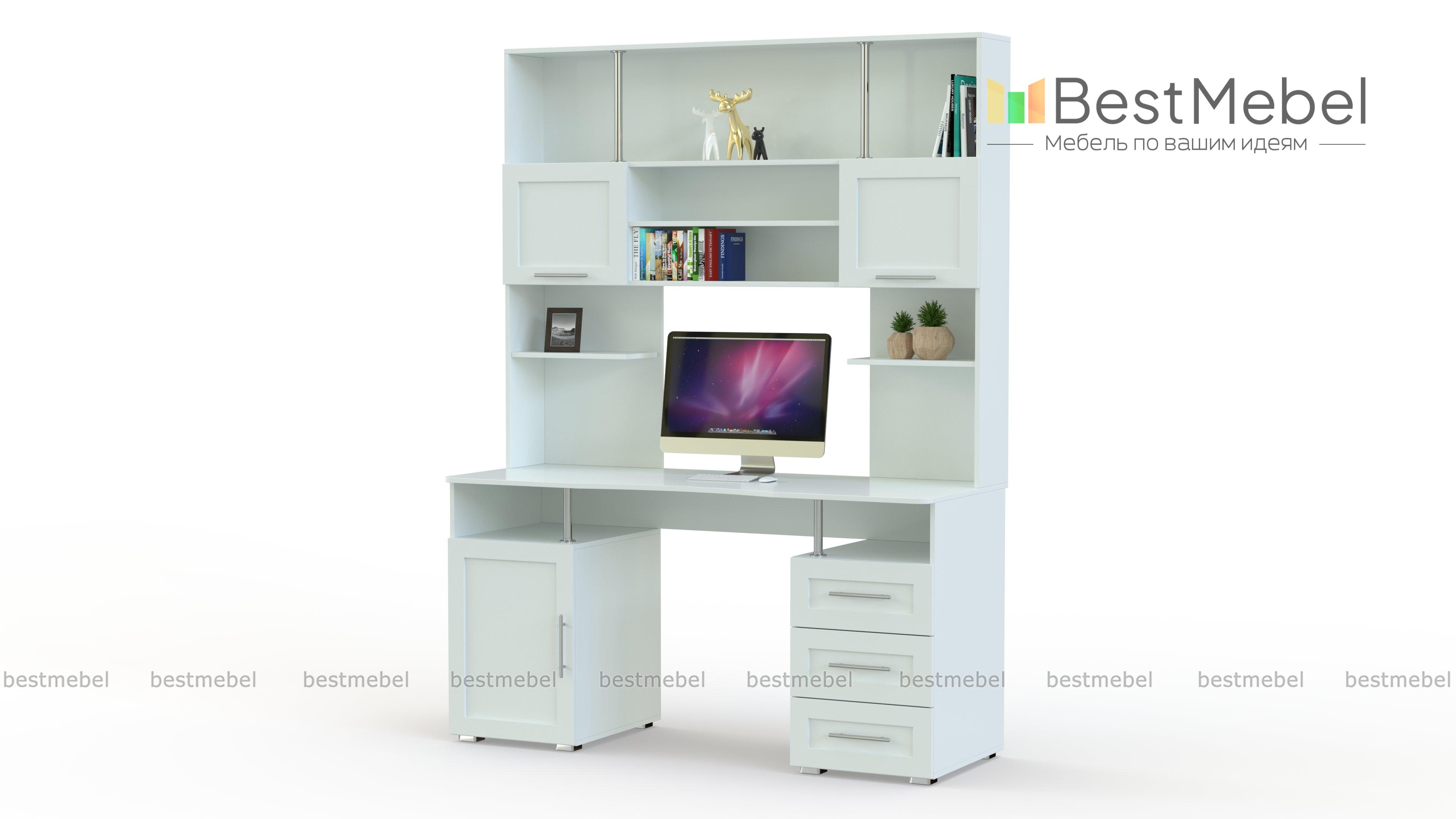 Письменный стол Соло 021 с надстройкой Соло 013 BMS - Фото