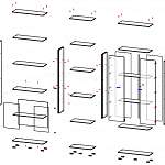 Схема сборки Шкаф-стеллаж Кармен 2 ВMS