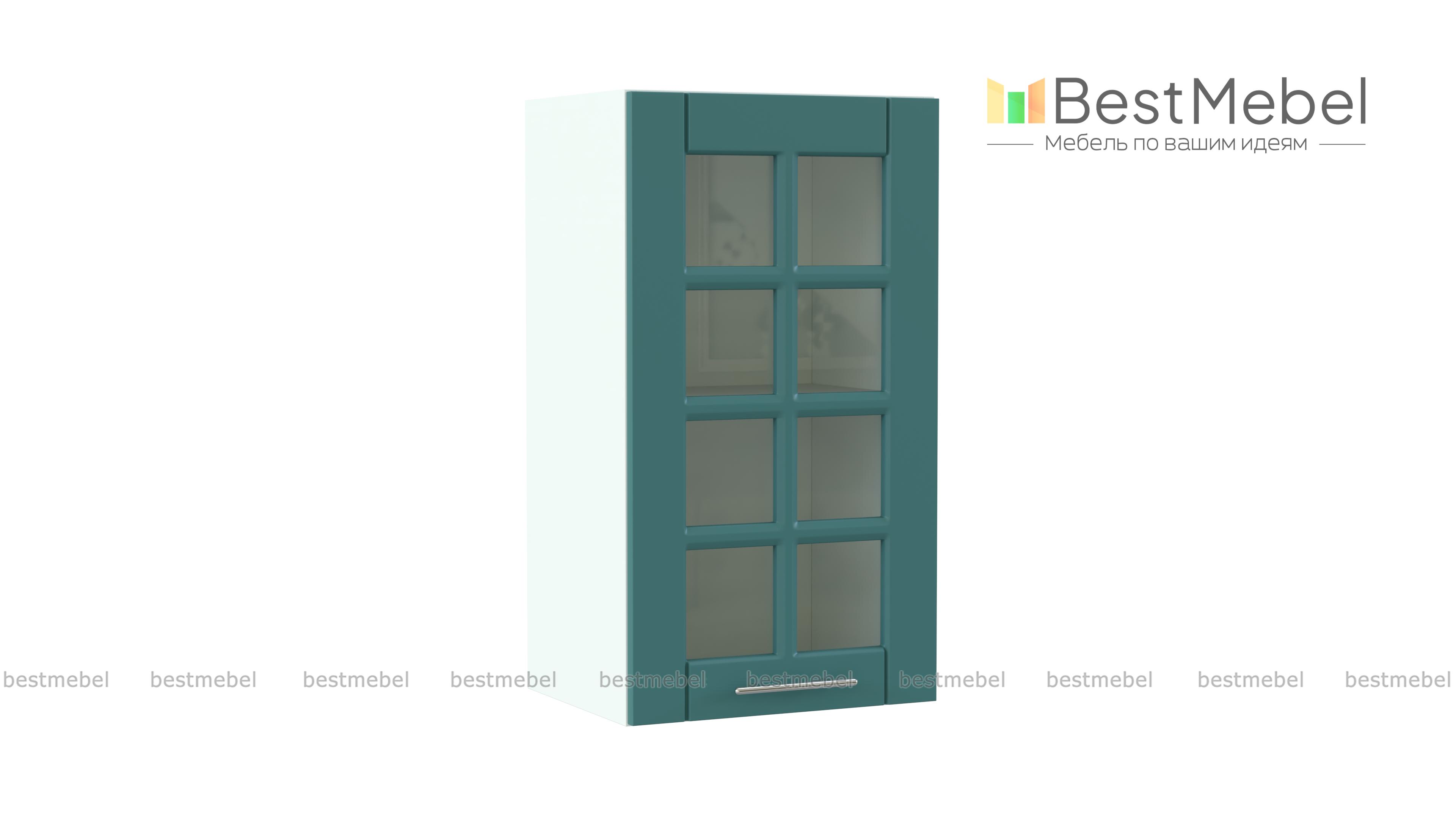 Шкаф верхний 1 дверь со стеклом Палермо BMS - Фото